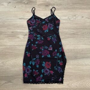 Floral Lace Trim Dress
